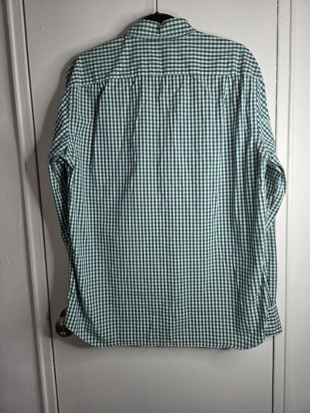 J. Crew Green and White Gingham Button-Up Shirt